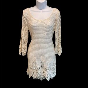 Off White Crochet Dress by American Eagle